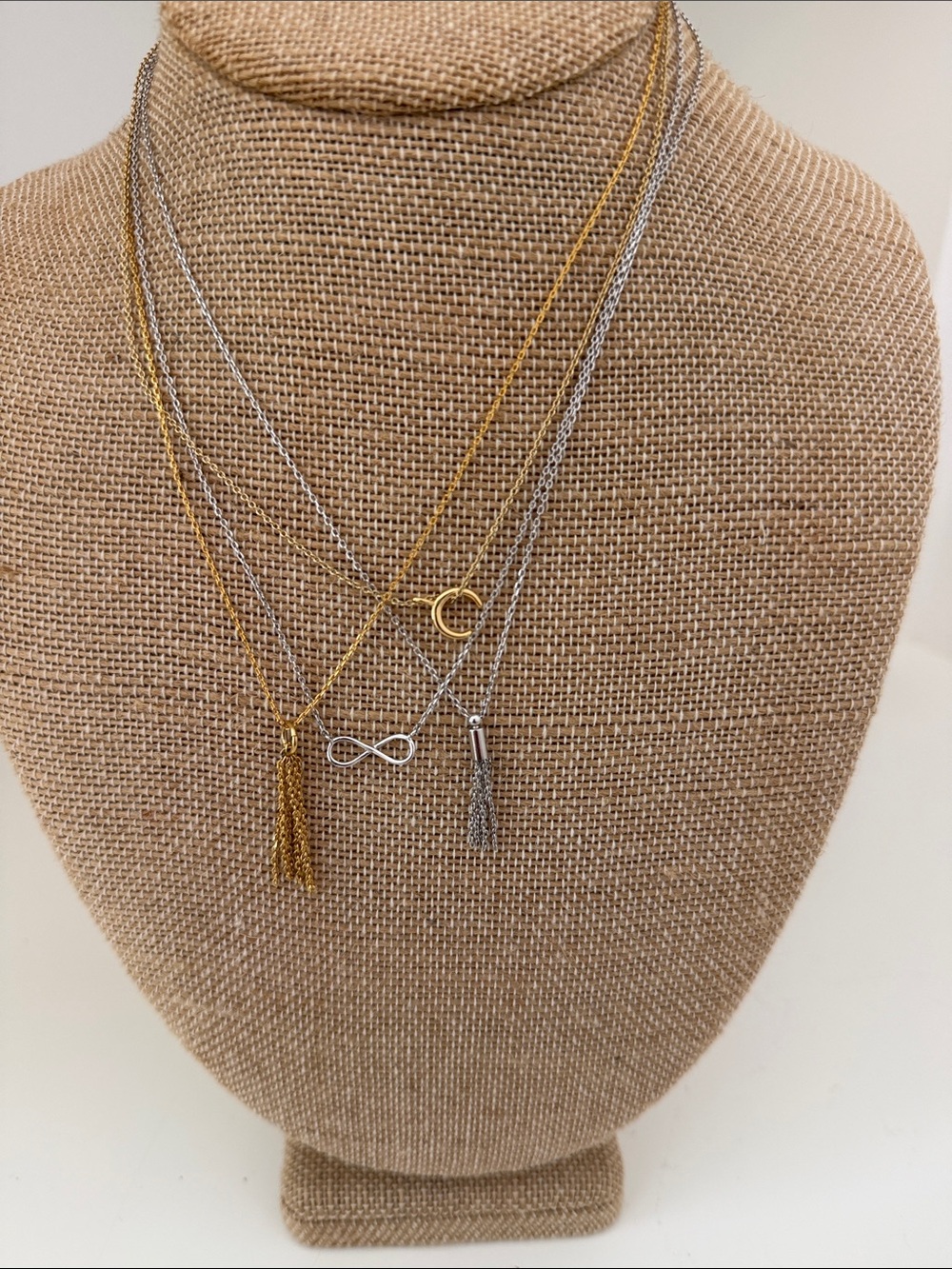 Four  necklaces- Gold & Silver Colored layered Necklaces